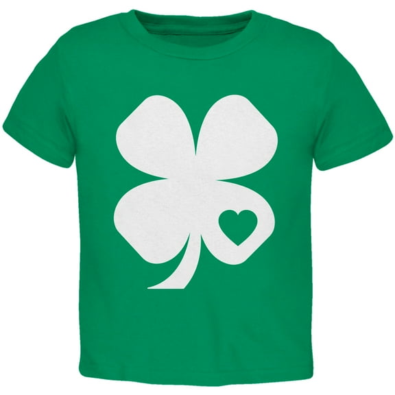 Old Glory Toddler St. Patricks Day Shamrock Heart Short Sleeve Graphic T Shirt
