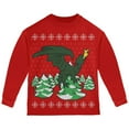 thumbnail image 1 of Old Glory Toddler Ugly Christmas Sweater Dragon Winter Long Sleeve T Shirt, 1 of 5