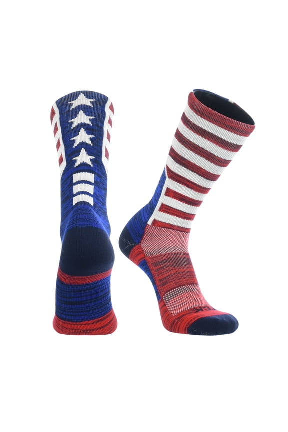 Old Glory USA Flag Crew Socks (Red/White/Blue, X-Large)