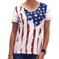 thumbnail image 1 of Old Glory V-neck Ladies Tie Dye Top, 1 of 1
