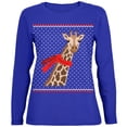 thumbnail image 1 of Old Glory Womens Big Giraffe Scarf Ugly Christmas Sweater Long Sleeve T Shirt, 1 of 6