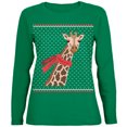 thumbnail image 1 of Old Glory Womens Big Giraffe Scarf Ugly Christmas Sweater Long Sleeve T Shirt, 1 of 6