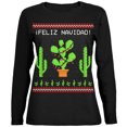thumbnail image 1 of Old Glory Womens Cactus Desert Feliz Navidad Ugly Christmas Sweater Long Sleeve T Shirt, 1 of 6