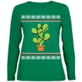 thumbnail image 1 of Old Glory Womens Cactus Prickly Pear Tree Ugly Christmas Sweater Long Sleeve T Shirt, 1 of 6