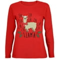 thumbnail image 1 of Old Glory Womens Christmas Fa La Llama Long Sleeve T Shirt, 1 of 6