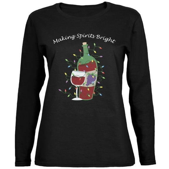 Old Glory Womens Christmas Making Spirits Bright Long Sleeve T Shirt