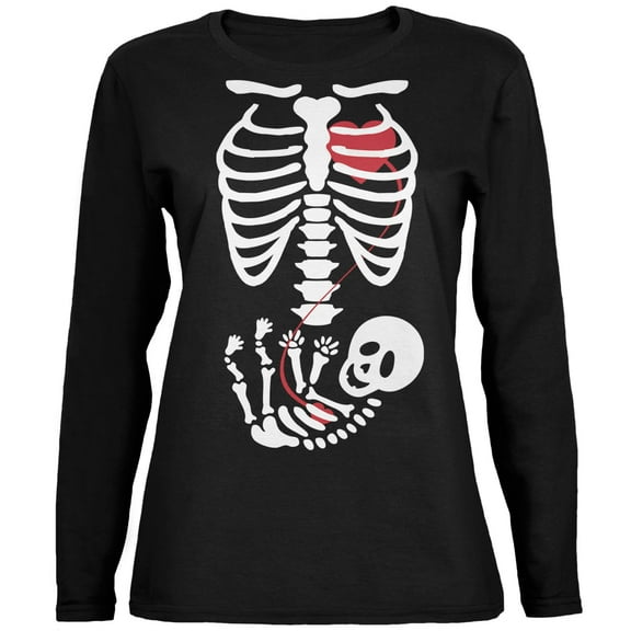 Old Glory Womens Halloween Baby Skeleton Long Sleeve T Shirt
