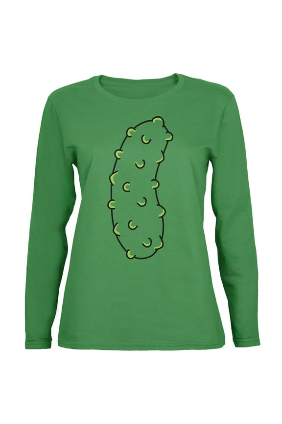 Womens Halloween Vegetable Pickle Costume Long Sleeve Graphic T Shirt