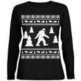 thumbnail image 1 of Old Glory Womens Sasquatch Ugly Christmas Sweater Long Sleeve T Shirt, 1 of 6