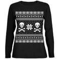 thumbnail image 1 of Old Glory Womens Skull & Crossbones Ugly Christmas Sweater Long Sleeve T Shirt, 1 of 6