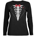 thumbnail image 1 of Old Glory Womens Tuxedo Skeleton Costume Long Sleeve Graphic T Shirt, 1 of 6