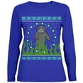thumbnail image 1 of Old Glory Womens Ugly Christmas Sweater Manatee Floaty Potato Long Sleeve T Shirt, 1 of 5