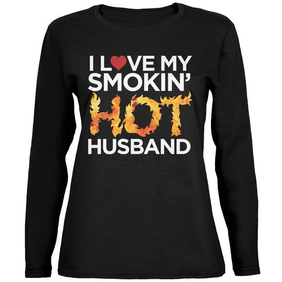 Old Glory Womens Valentine's Day Smokin Hot Husband Long Sleeve Graphic T Shirt
