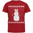 thumbnail image 1 of Old Glory Youth Big Snowman Ugly Christmas Sweater Short Sleeve T Shirt, 1 of 6