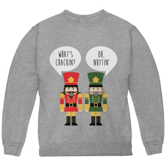 Old Glory Youth Christmas Nutcracker What's Crackin' Funny Long Sleeve Sweatshirt
