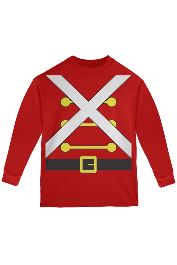 Youth Christmas Toy Soldier Costume Long Sleeve T Shirt