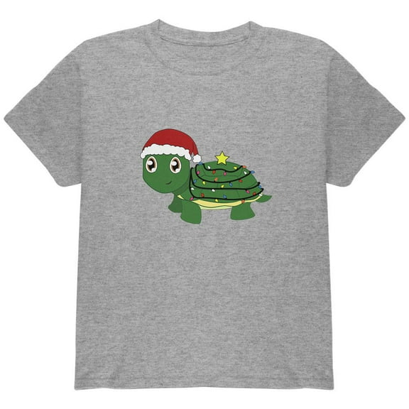 Old Glory Youth Christmas Turtle Lights Santa Hat Short Sleeve T Shirt
