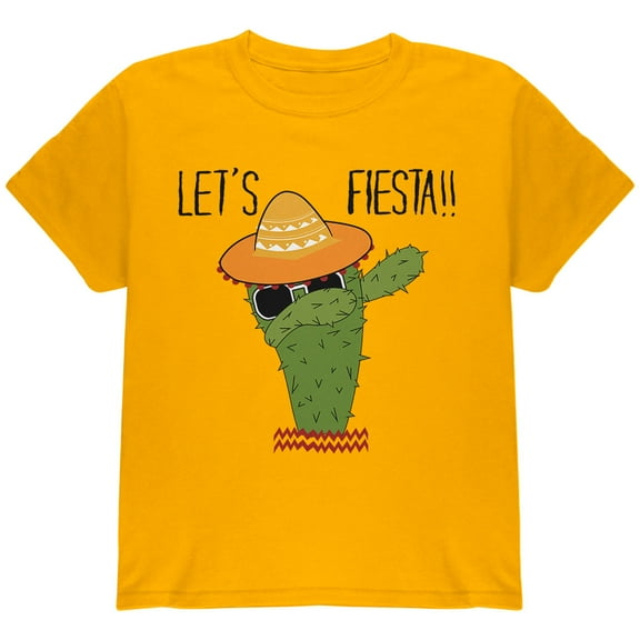 Old Glory Youth Cinco De Mayo Dabbing Cactus Lets Fiesta Party Short Sleeve Graphic T Shirt