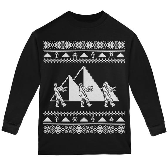 Old Glory Youth Mummy Pyramid Ugly Christmas Sweater Long Sleeve T Shirt
