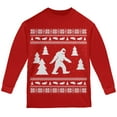 thumbnail image 1 of Old Glory Youth Sasquatch Ugly Christmas Sweater Long Sleeve T Shirt, 1 of 6