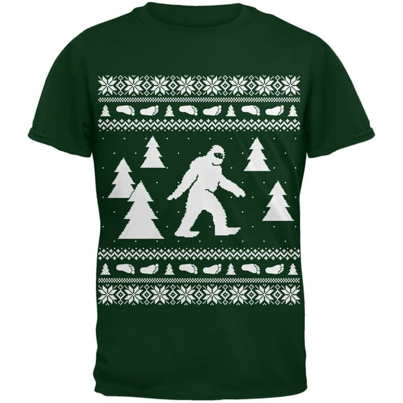 Old Glory Youth Sasquatch Ugly Christmas Sweater Short Sleeve T Shirt