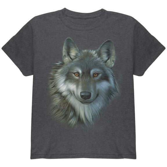 Old Glory Youth Timber Wolf Face Short Sleeve Graphic T Shirt