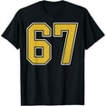 thumbnail image 1 of Old Gold Black White Sports Number 67 Jersey Uniform Player T-Shirt Shirts, 1 of 1