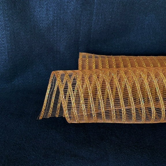 Old Gold - Deco Mesh Laser Eyelash - (21 Inch x 10 Yards)
