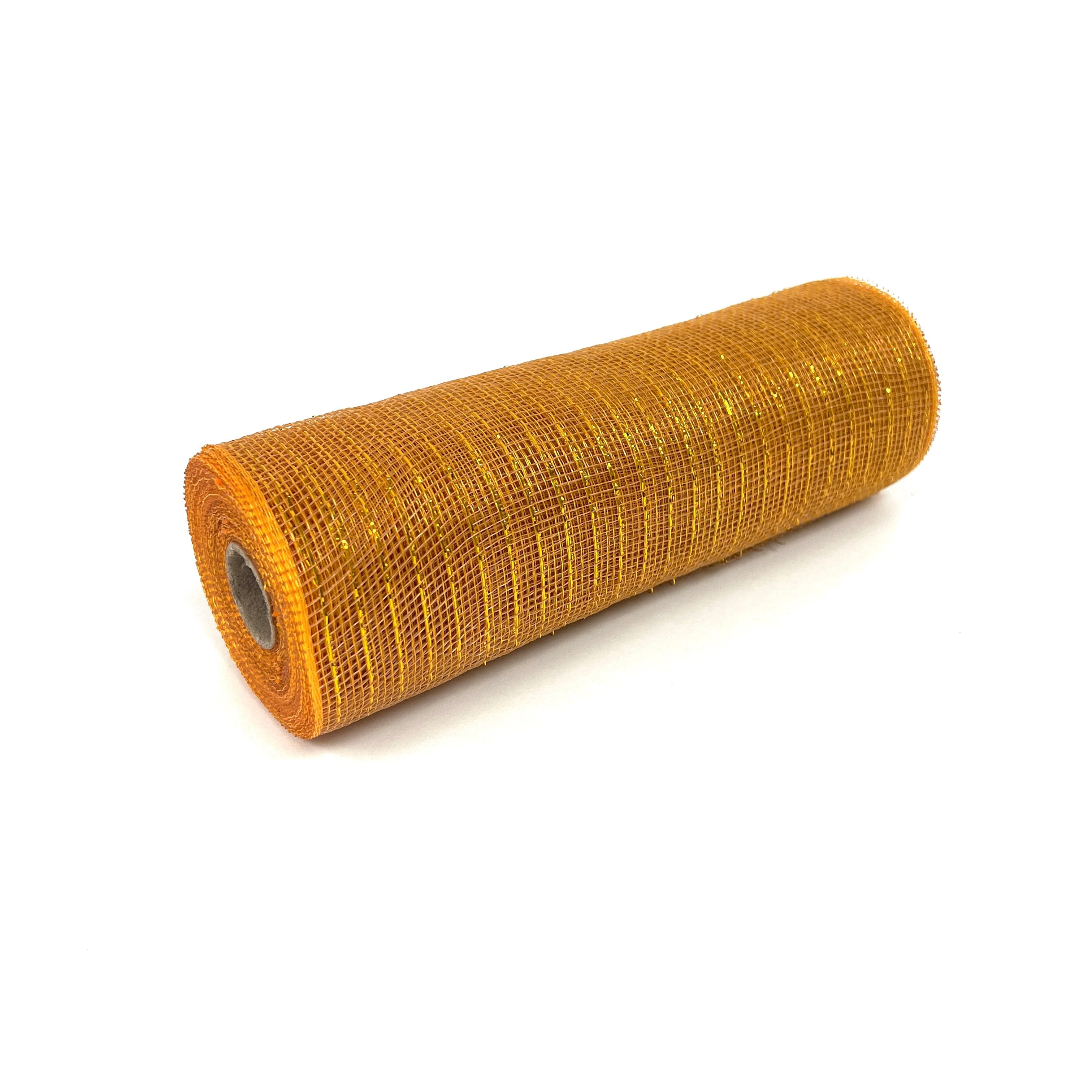 Deco Mesh Wraps Old Gold - Deco Mesh Wrap Metallic Stripes - ( 10 Inch x 10 Yards ...