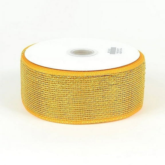 Old Gold - Metallic Deco Mesh Ribbons - ( 2.5 inch x 25 yards )