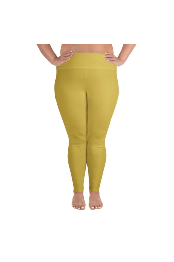 Old Gold, Tan Plus Size Leggings, Tan Leggings for Plus Size, Big Size Tan Leggings, Tan Leggings for Big Women