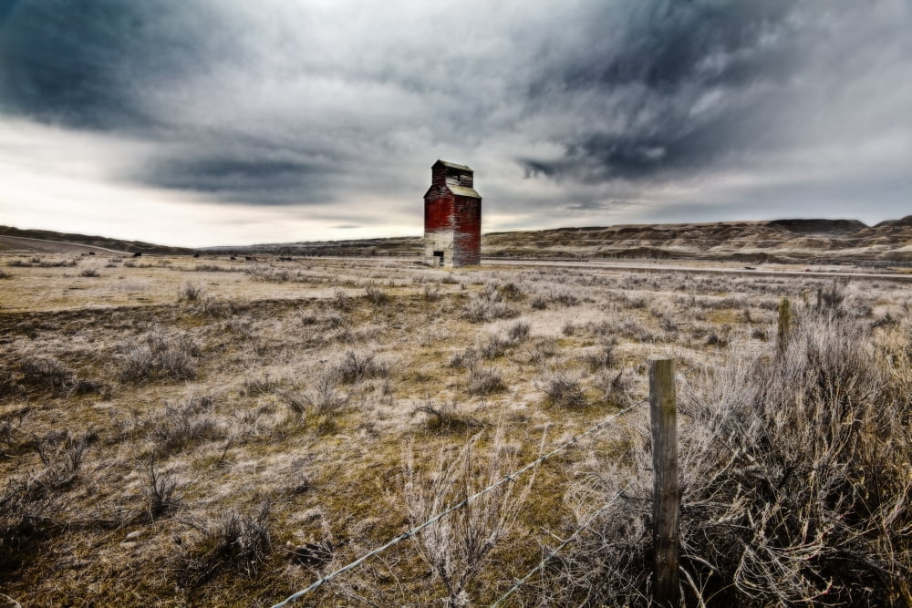 Old Grain Elevator Dorothy Alberta Canada Canvas Art - Steve Nagy Design Pics (19 x 12)