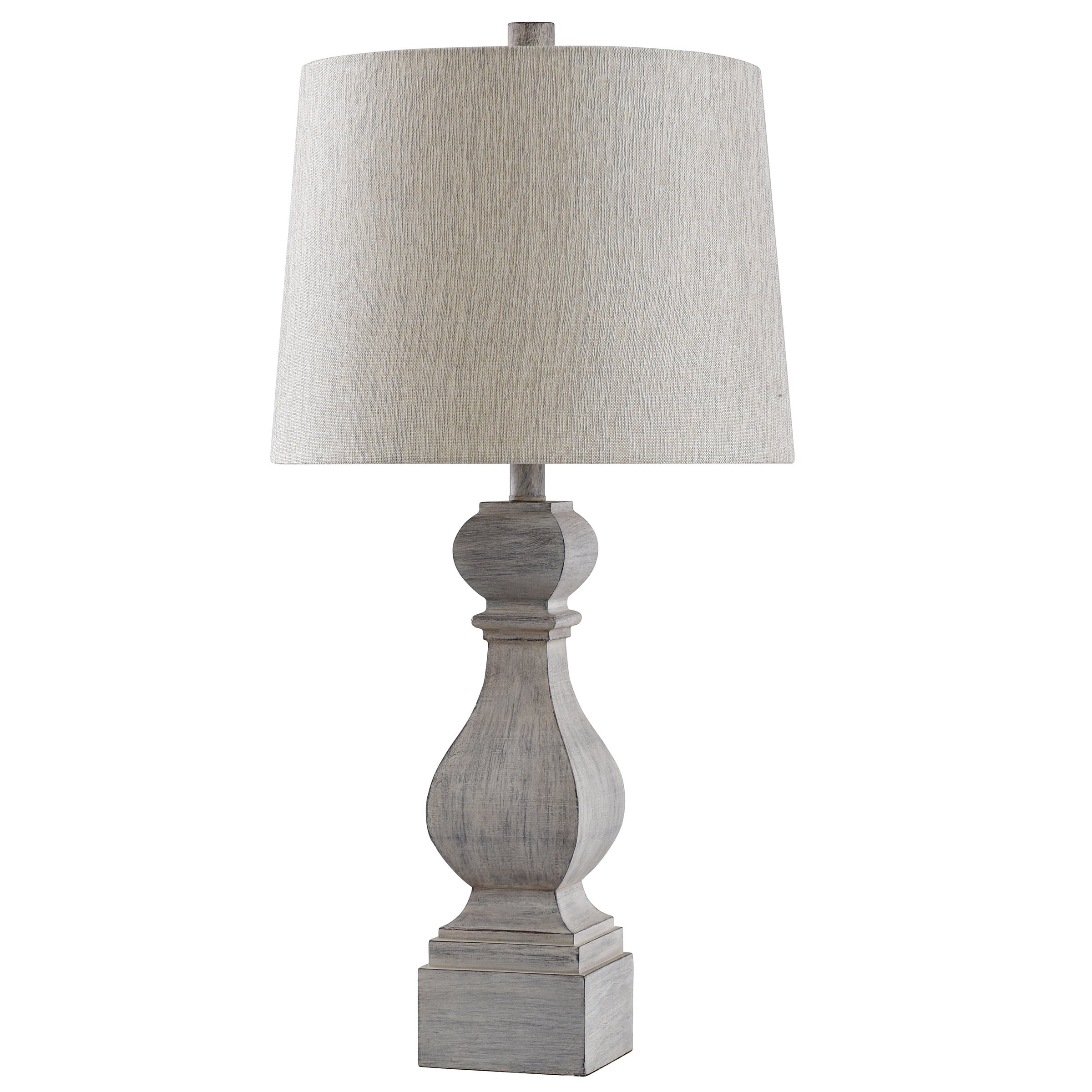 Old Gray Traditional Baluster Table Lamp Distressed Gray Finish