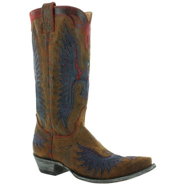 Old Gringo Women's Eagle Western Boot Snip Toe Blue/Red 6 M  US