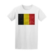 Old Grunge Belgium Flag T-Shirt Men -Image by Shutterstock, Male 4X-Large