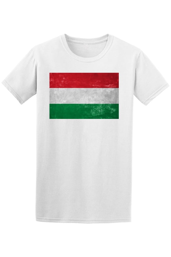 Old Grunge Hungary Flag T-Shirt Men -Image by Shutterstock, Male Small