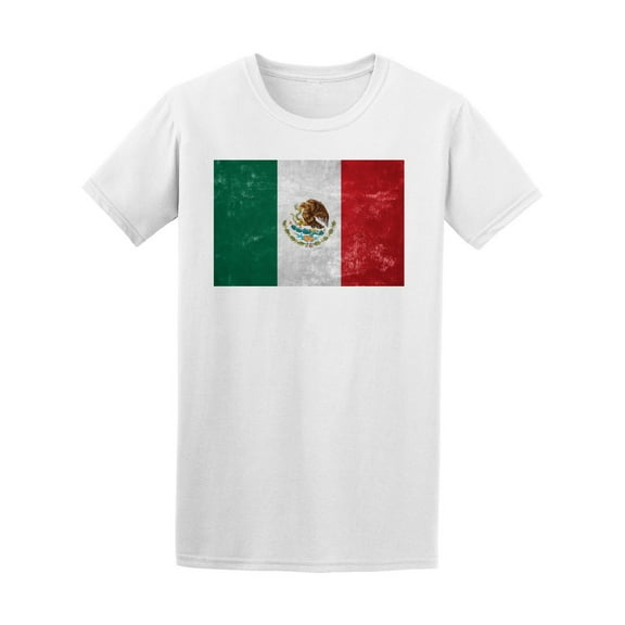 Old Grunge Mexico Flag T-Shirt Men -Image by Shutterstock, Male XX-Large