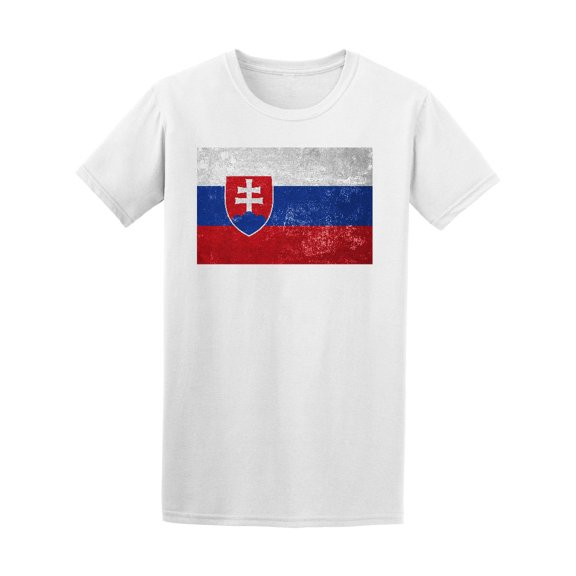 Old Grunge Slovakia Flag T-Shirt Men -Image by Shutterstock, Male Large