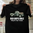 thumbnail image 1 of Old Guy Rules Classic Car Funny Retro Vintage Birthday Humor Graphic G167 Unisex T-Shirt, Up to Size 5XL, 1 of 2