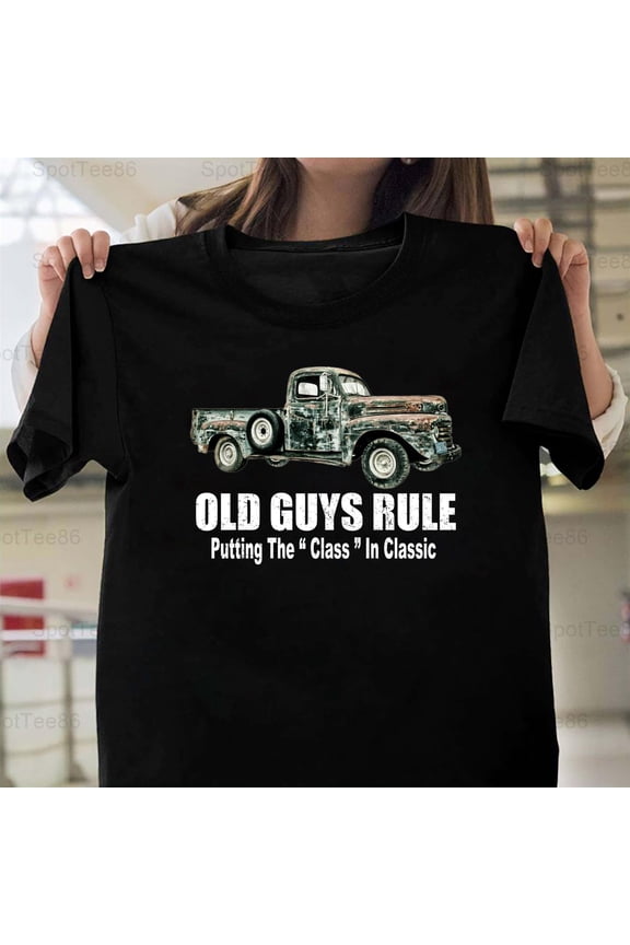 Old Guy Rules Classic Car Funny Retro Vintage Birthday Humor Graphic G167 Unisex T-Shirt, Up to Size 5XL