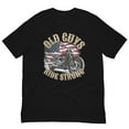 thumbnail image 1 of Old Guys Ride Strong Motorcycle USA Flag Retro Biker Tee (XS), 1 of 1