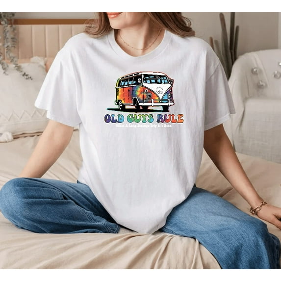Old Guys Rule Funny Vintage Road Trip Van Life Quote Unisex T-Shirt, up to size 5XL