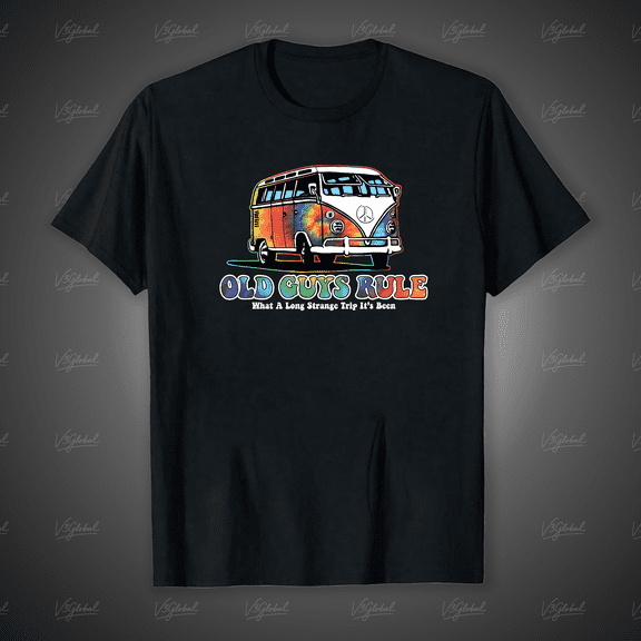 Old Guys Rule, What A Long Strange Trip It's Been, A VW Bus Fan Unisex T-Shirt, up to size 5XL