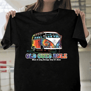 Old Guys Rule What A Long Strange Trip Its Been VW Bus Art Unisex T-Shirt, for men & women, up to size 5XL.