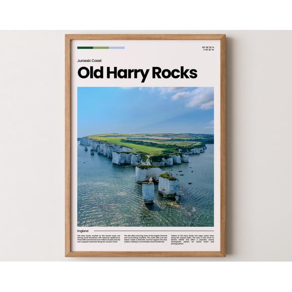 Old Harry Rocks Poster, Old Harry Rocks Print, Old Harry Rocks Photo, Old Harry Rocks Art, Jurassic Coast Poster, Travel Poster Gift, 8x12 UNFRAMED