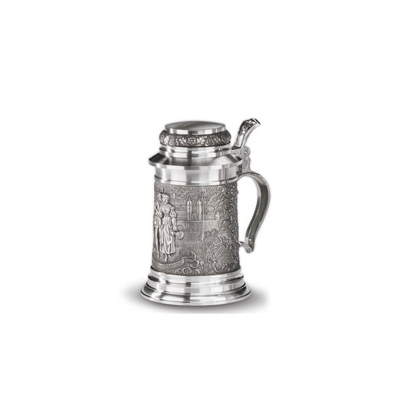 Old Heidelberg 0.5 liter beer stein with flat lid