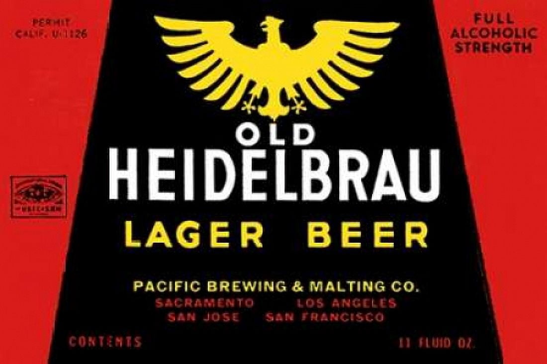 Old Heidelbrau Lager Beer Canvas Art - Vintage Booze Labels (24 x 36)