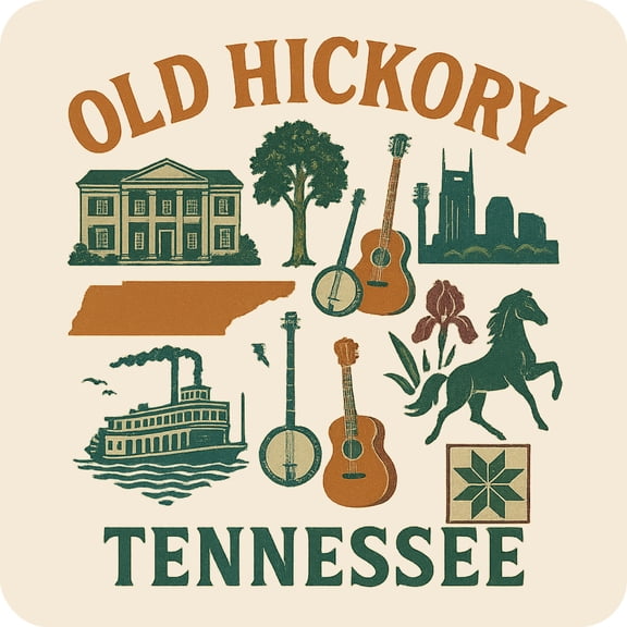Old Hickory Tennessee Keepsakes Souvenir Vinyl Sticker – Destination Travel Keepsake Collectible (6-Inches Wide)
