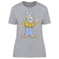 thumbnail image 1 of Old Hippie Cartoon T-Shirt Women -Image by Shutterstock, Female x-Large, 1 of 2