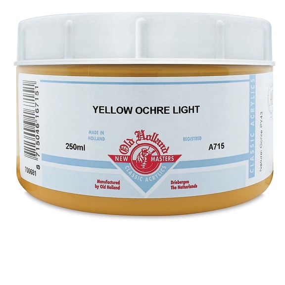 Old Holland New Masters Classic Acrylics - Yellow Ochre Light, 250 ml jar